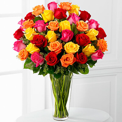 The Bright Spark Rose Bouquet