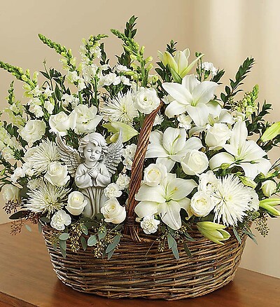 Heavenly Angel All White Basket