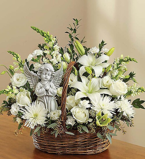 Heavenly Angel All White Basket