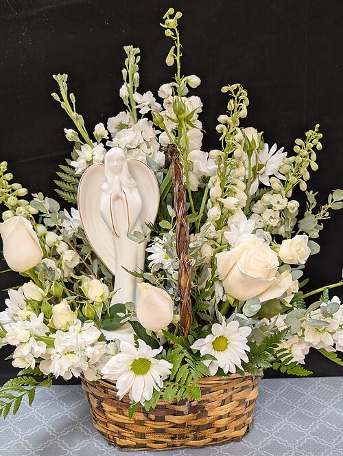 Heavenly Angel All White Basket