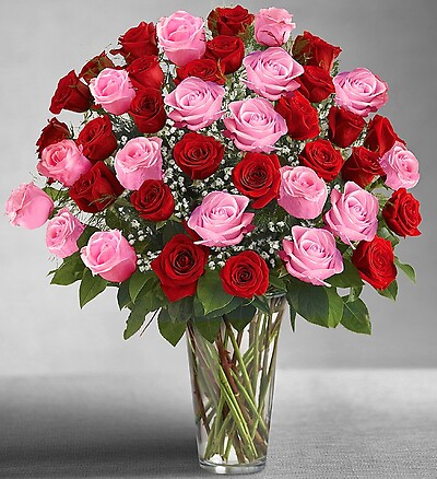 Ultimate Elegance Long Stem Pink &amp; Red Roses