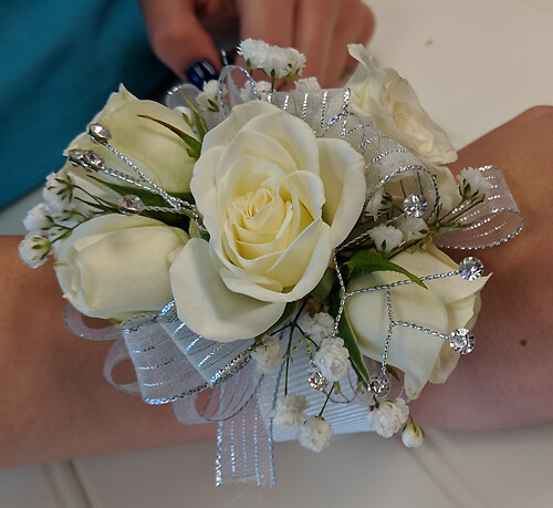 White Spray Rose Corsage